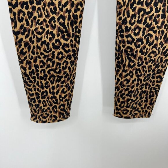 J.CREW 9" High Rise Skinny Jeans Size 32 Waist Exposed Button Fly Leopard Print - Picture 6 of 15